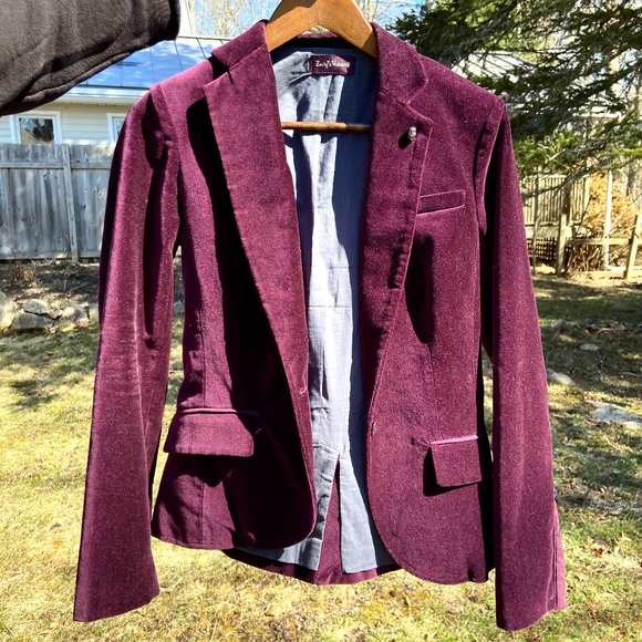 Zadig & Voltaire Purple Velvet Blazer Jacket - Like New - Picture 1 of 6